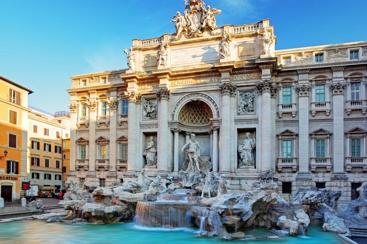 Trevi Fountain on a bright morning