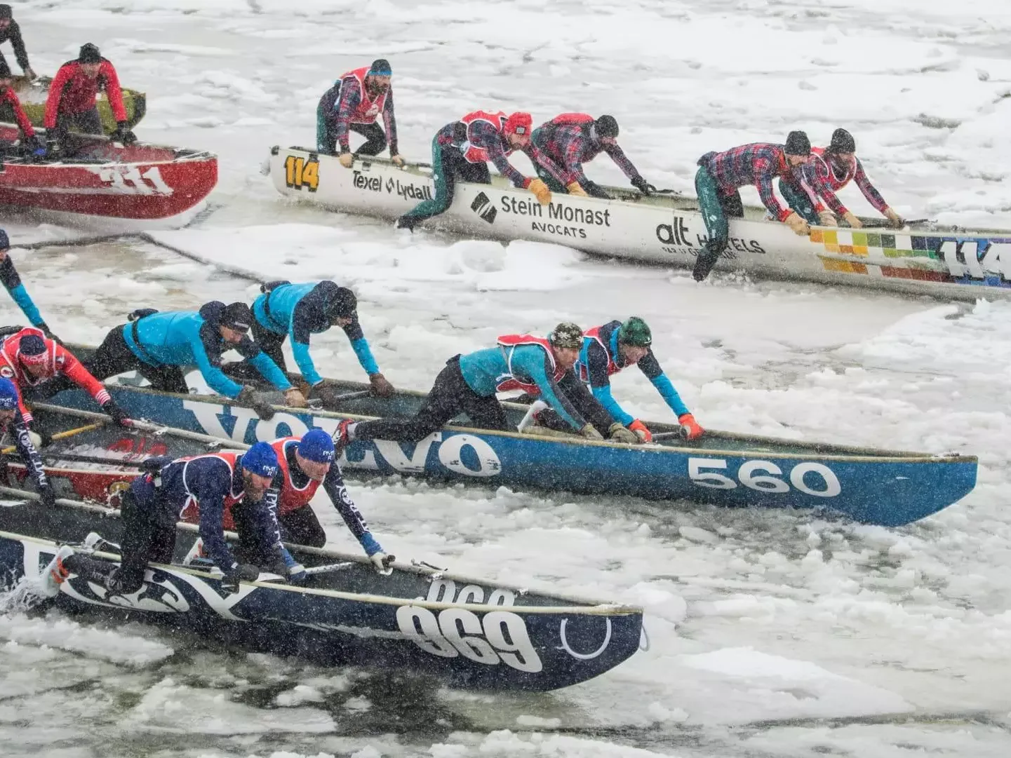 Ice Canoe race - winter Carnival