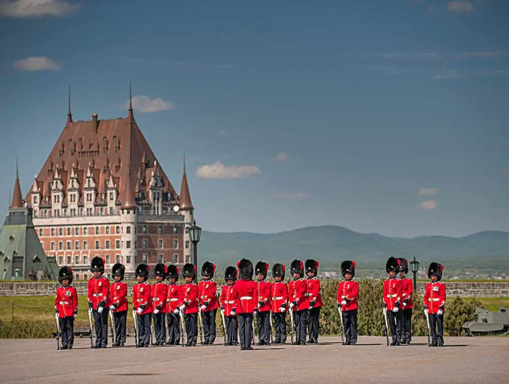 The Changing of the Guard at the Citadelle of Quebec City is a centuries-old military tradition performed each summer morning on the fortress grounds