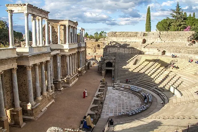 The Roman Theatre of Merida in Extremadura, one of the best-preserved Roman theatres in the world, built in 16 BC under the orders of Augustus